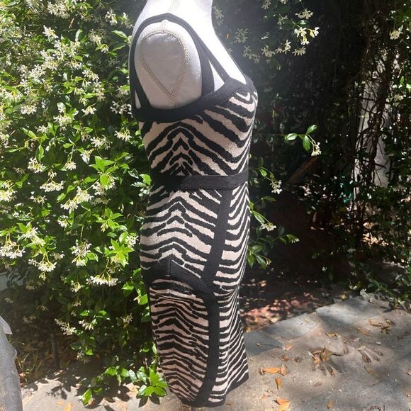 FOREVER 21 ANIMAL PRINT ZEBRA KNIT BODYCON DRESS M - Picture 8 of 11